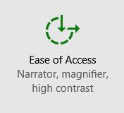 Ease of Access Icon inside the Settings window