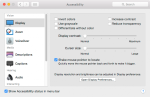 apple OS X Accessibility menu