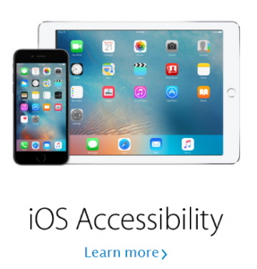 Apple iOS Accessibility with an iphone and ipad shown